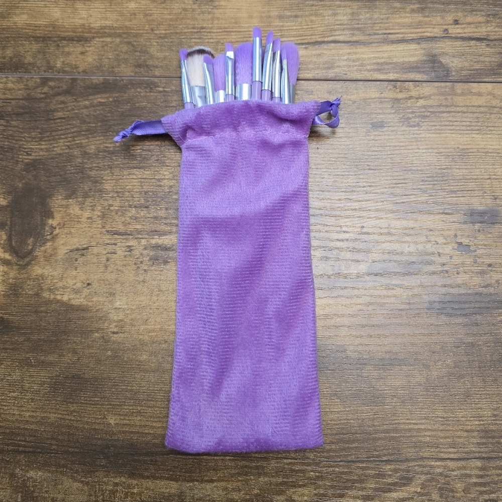 New purple 13 peice Makeup Brush Set with Pouch